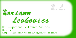 mariann levkovics business card